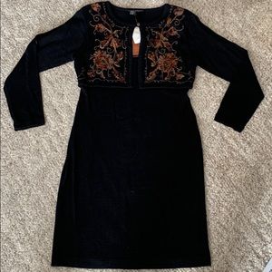 Carol little sweater dress size L mock cardigan